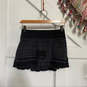 Lululemon Black Patterned Tennis Skirt
